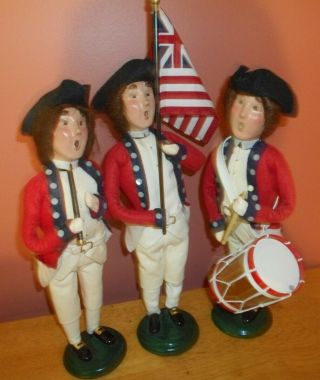 Byers Choice Williamsburg Yankee Doodle O Spirit Of 76 Fife And Drum & Flag Exc.