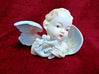 Angel Cherub Figurine Lefton China Stamped 432 Vintage 4 Inches Hand Painted
