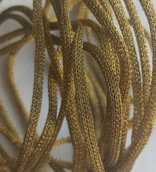 Vin.  Gold Metallic Mesh Cording Blond Patina 4 Ribbon Work,  Pillows French