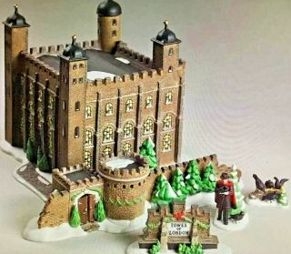 Dickens Village,  Dept 56,  Tower Of London,  Set Of 5,  Hand - Painted Porcelain