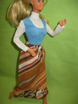 Vintage Barbie 1977 Best Buy Fashion 9622 Long Sleeve Maxi Dress Stripes Print