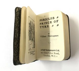 Pericles Prince Of Tyre Miniature Antique Shakespeare Book C1930 Allied Papers
