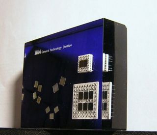 Vintage Retro Ibm Computer Lucite Paperweight (dr114)