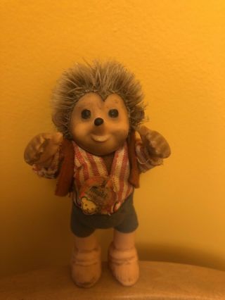 Vintage Small Steiff,  Macki,  Hedgehog Doll With Tag