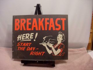 Vintage Retro Diner Restaurant Wall Sign (breakfast)