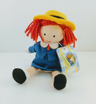 Madeline Doll Kids Preferred 2008 Soft Fabric Rag Doll Blue Dress Yellow Hat
