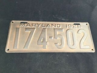 1928 Vintage Antique Automobile License Plate Maryland Md 1928
