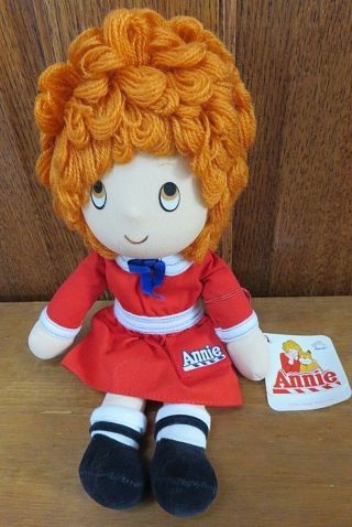 Vintage 1982 Applause 12 " Annie Rag Doll,  Orange Yarn Hair W/tag 8706