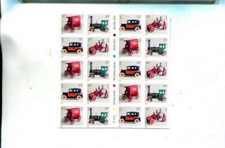 Antique Cars.  37 Scott 3626 20 Stamp Sheet Mnh