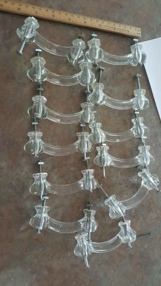 Antique Cut Glass Drawer Pulls Handles Set Of 12 Clear Glass Pulls Vintage 3