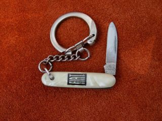 Vintage Antique Folding Pocket Knife FIAT Car Miniature Fob Keyring 1960 Germany 4