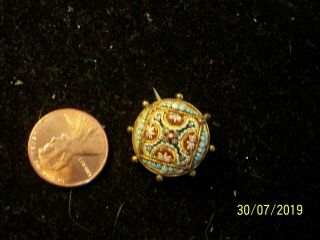 Vintage Antique Micro Mosaic Petite Pin Flower Very Old But Beauty