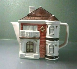 Vintage Collectible Victorian House Ceramic Decorative Teapot Otagiri Japan