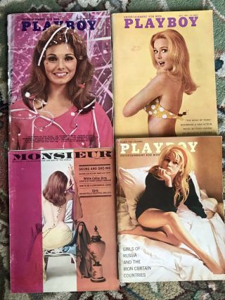 Group Of Vintage Mens Magazines,  Playboy And Monsieur
