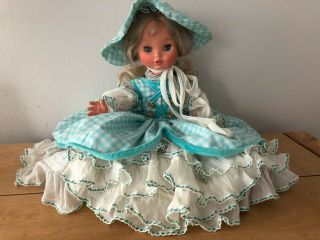 Vintage Alta Moda Furga Doll - 15 " Long Lashed Blue Eyes & Flaxen Blonde Hair