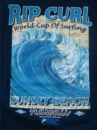 1998 Rip Curl World Cup of Surfing T - Shirt Sunset Beach HI Sz S Bob Hogan ASP 2