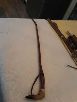 Antique Vintage Horse Equestrian Riding Crop Whip.  Deer Foot?.  Very Cool