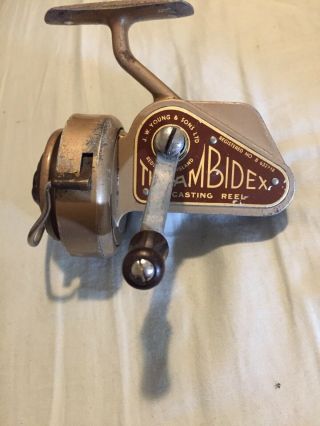 Vintage The Ambidex Casting Reel J W Young & Son Redditch,  Eng.