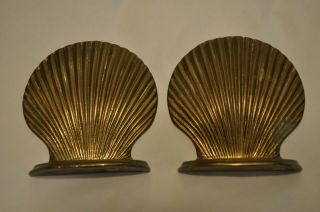 Brass Seashell Bookends -