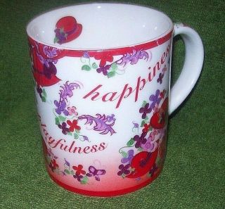 2004 Pink Chintz Red Hat Society Porcelain Coffee Mug By Cardew Design
