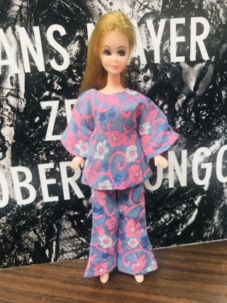 Dawn Pippa Vintage Clone Doll Fashion - Pink & Blue Floral Pants/top Set