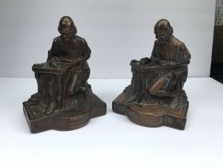 Old Man Writing Bookends - Book Ends - Armor Bronze Co - Marked Cs Allen