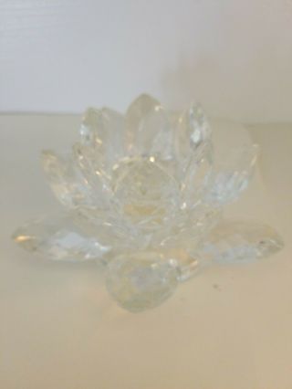 Crystal Water Lily Or Lotus Candle Holder 3 " ×5 "