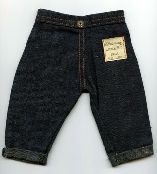 Vintage 1950s Pair Charmode Little Bit Blue Jeans For Doll? Or Salesman Sample?