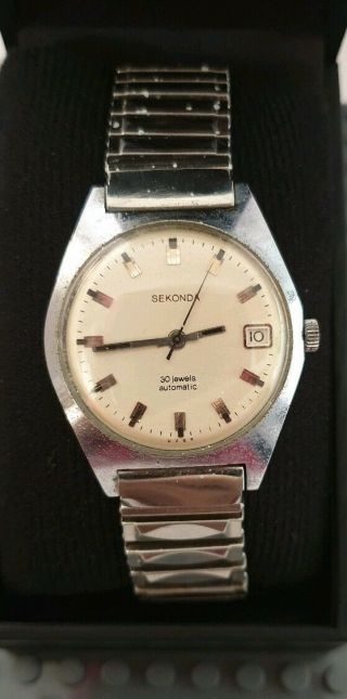 Vintage Sekonda Ussr Gents Automatic Watch 60s 70s Spares Or Repairs