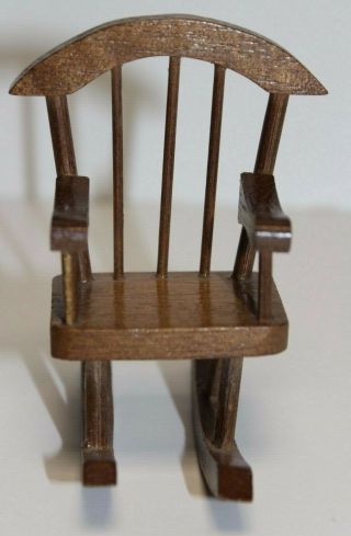 Vintage Doll House Miniature Wood Furniture – Bench,  Highchair,  Rocking Chair 4