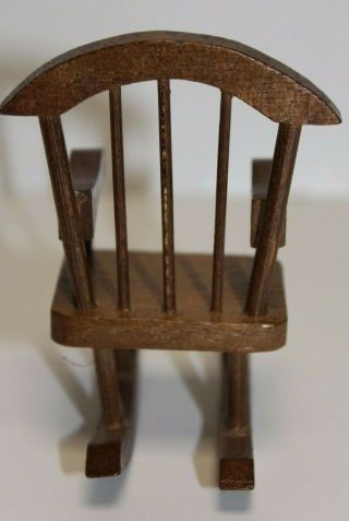 Vintage Doll House Miniature Wood Furniture – Bench,  Highchair,  Rocking Chair 5