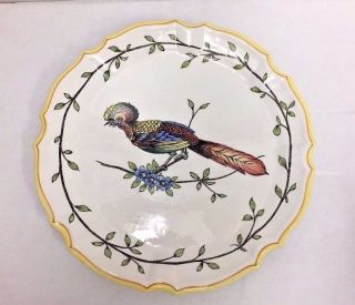 Vintage Nove Z.  A.  Dal 1860 Italia Tiffany & Co Decorative Hanging Plate Peacock