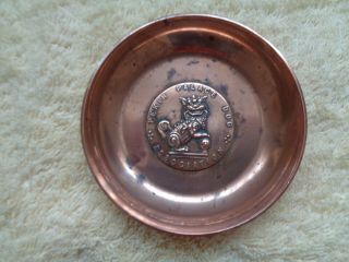 Antique Small Copper Dish Pekin Palace Dog Association