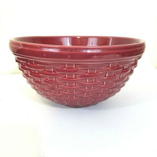 Longaberger Pottery Woven Reflections Serving Bowl Basket Weave 9 X 4.  5 Usa Made