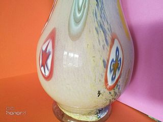 SOMMERSO ART NOUVEAU GLASS ANTIQUE TWO HANDLES HEAVY VASE c1900 ITALY 2