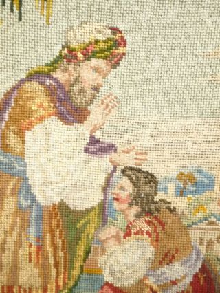 Antique 19th century needlepoint picture in wool A/F 2