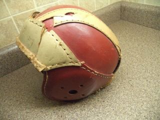 Vintage 1930s Hutch Leather Football Helmet H - 18
