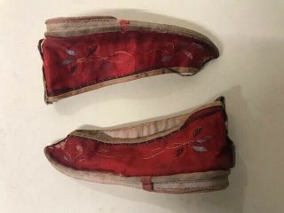 Antique Chinese Embroidered Silk Shoes For Bound Feet