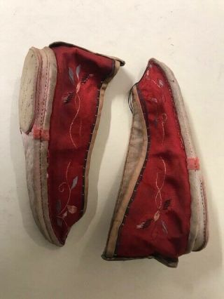 Antique Chinese embroidered silk shoes for bound feet 2