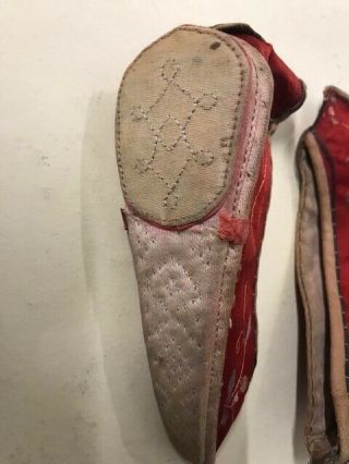 Antique Chinese embroidered silk shoes for bound feet 3