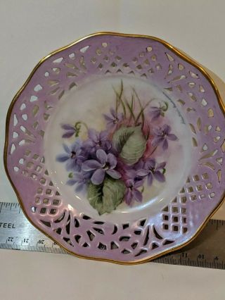 Schumann Arzberg Bavaria Germany - Purple/gold Floral Antique Plate