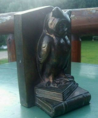 Vintage Brass Owl Bookend