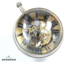 Antique Swiss Glass / Crystal Ball Skeleton Desk Clock Spares / Repair