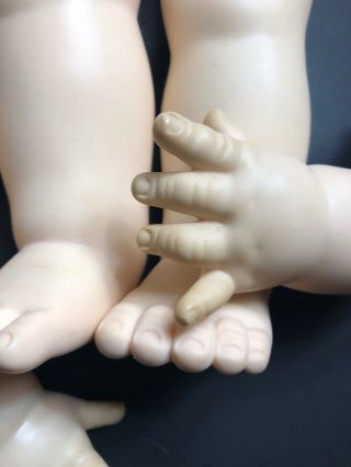 Large Vintage Rubber Vinyl Doll Arms 6” Legs 7 1/2” Parts Restore For 22” Dolls