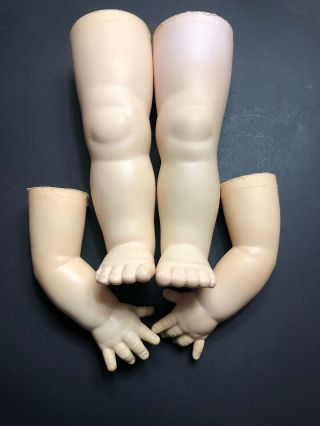 Large Vintage Rubber Vinyl Doll Arms 6” Legs 7 1/2” Parts Restore For 22” Dolls 2