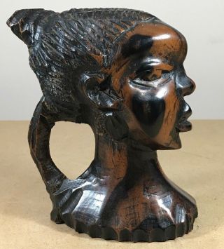 Vintage Hand Carved Wooden African / Tribal Busk Head Ornament Model