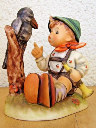 Goebel Hummel Figurine " Sing Along " Hum 433 Tmk6 Boy Crow Germany S749