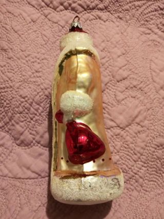 91 - 112 - 2 Christopher Radko Santa in Winter White Blown Glass Christmas Ornament 5