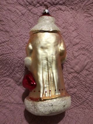 91 - 112 - 2 Christopher Radko Santa in Winter White Blown Glass Christmas Ornament 6