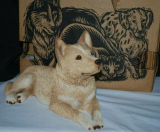1997 Sandicast 417 Sandra Brue Australian Cattle Dog Figurine Reclining (w/box)